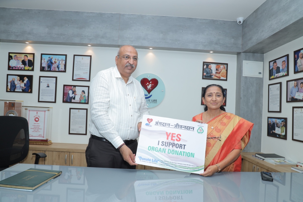 It was a pleasure for Donate life to welcome Hon’ble Member of Parliament (Lok Sabha) and National Vice President B.J.P Dr.Bhartiben D. Shiyal ji at our office, today.