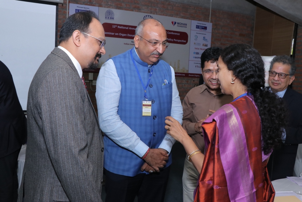 During 12th National Annual Transplant Coordinators’ Conference and Seminar on Organ Donation and Transplantation a Policy Perspective held at Indian Institute of Management Ahmedabad on 30th November and 1st December 2019.