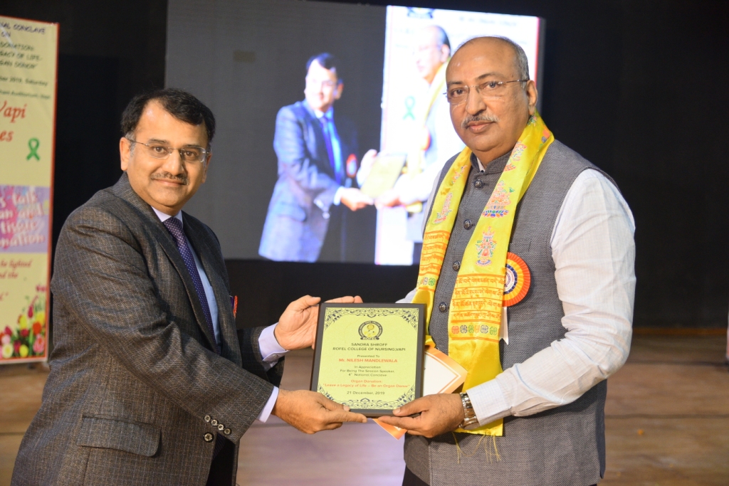 4th National Conclave “Organ Donation: Leave a Legacy of Life –Be an Organ Donor” organised by Sandra Shroff Rofel College of Nursing Vapi on 21th December 2019