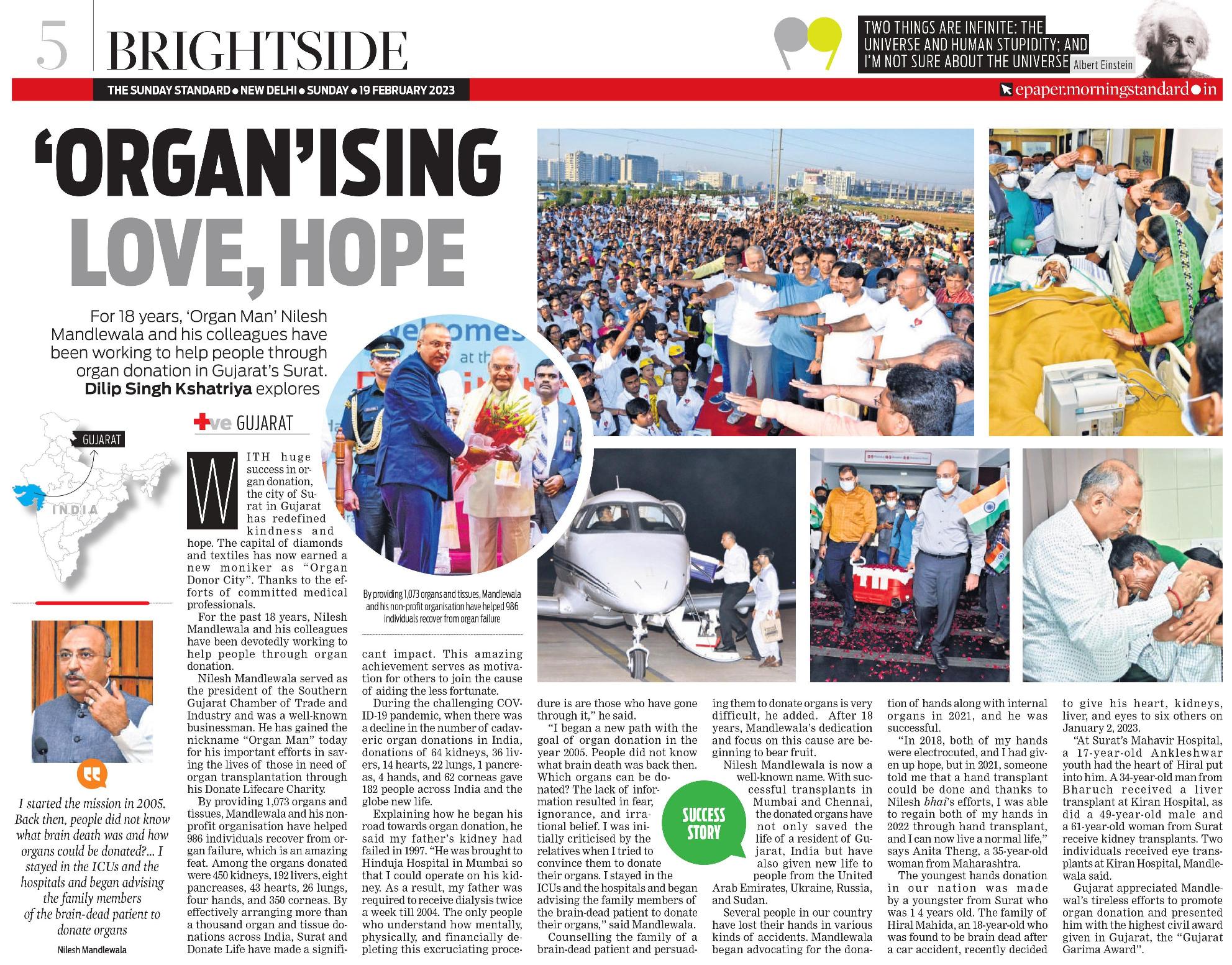 ORGAN'ISING LOVE, HOPE +ve GUJARAT |The New Indian Express 